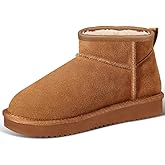 PURPDRIM Mini Snow Boots for Women Anti-Slip Womens Boots Fur Fleece Lined Ankle Boot Winter Suede Snow Boots Indoor & Outdoor