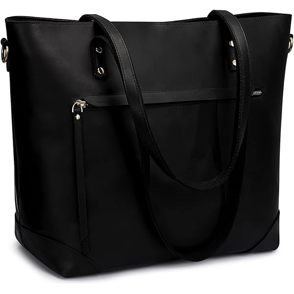 S-ZONE Vintage Genuine Leather Shoulder Bag Work Totes for