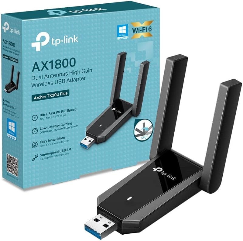TP-Link Archer TX30U Plus AX1800 USB 3.0 WiFi Adapter Dual Band MU-MIMO OFDMA