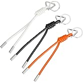 MECCANIXITY Braided Leather Rope Keychain Strap Bag Charm Car Key Open Chain Ring with Triangle Ring & Braided Diamond Knot