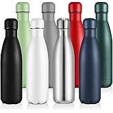 Volhoply 17oz Stainless Steel Water Bottles Bulk, Leakproof Insulated Metal Water Bottle for Sports, Travel, Adult, Available in Packs of 1, 4, or 8(Assorted,8 Pack)
