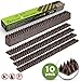 Bird Spikes Kit - 10 Pack - Effective Deterrent for Animals, Pigeons, and Other Small Birds - 19.2 inch Strips - Covers 16 feet - Protect Your Fence, Walls and Railings - No Tools Needed (Brown)