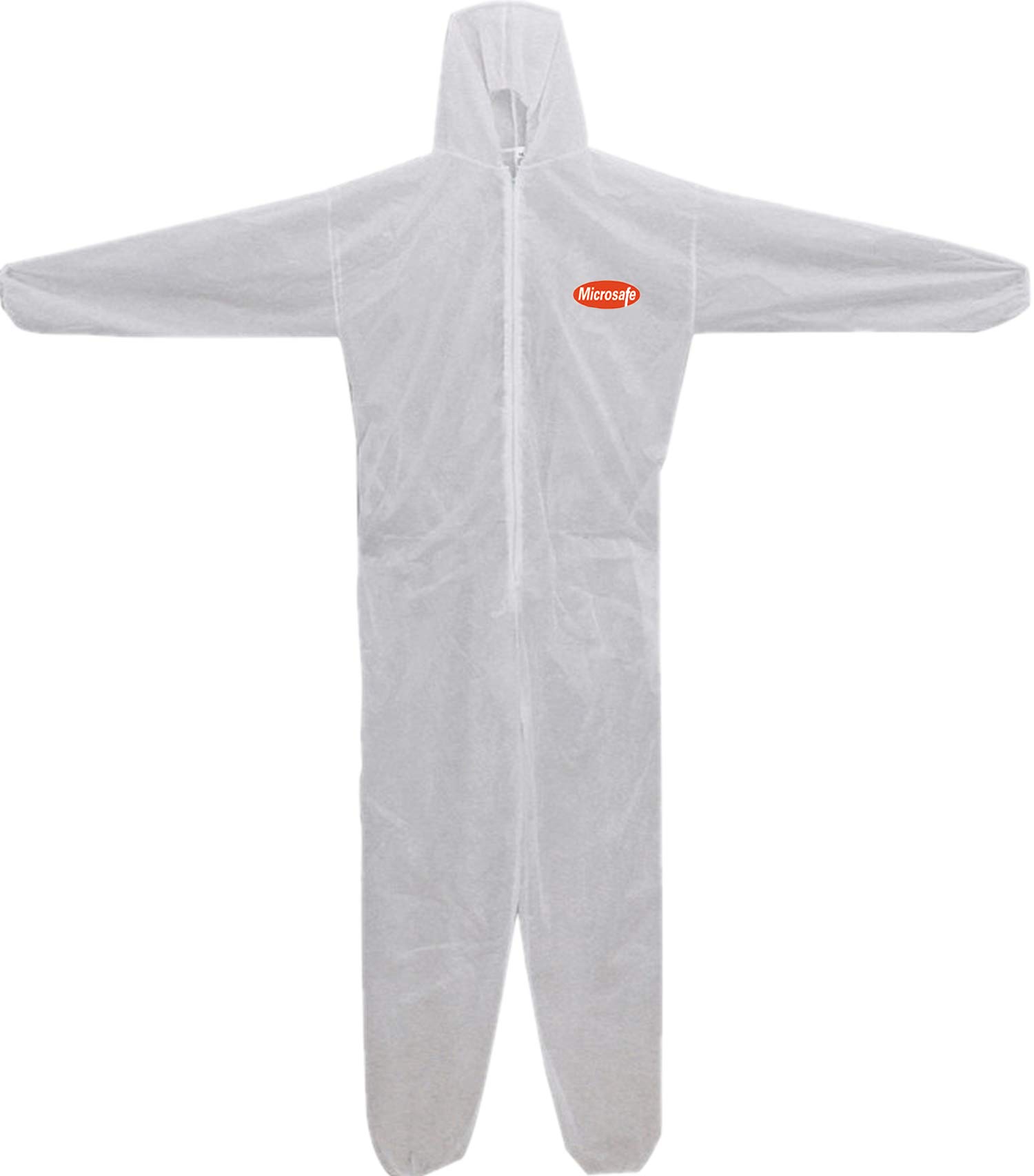 MICROSAFE Large White Boiler Suit Disposable Coverall CAT 3 Type 5 & 6 - EC Certified 89/686/EEC