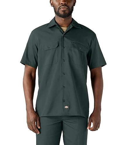 トップス Dickies Cotton Poly Workshirt Dickies Occupational Workwear LS535WH XL Polyester/Cotton