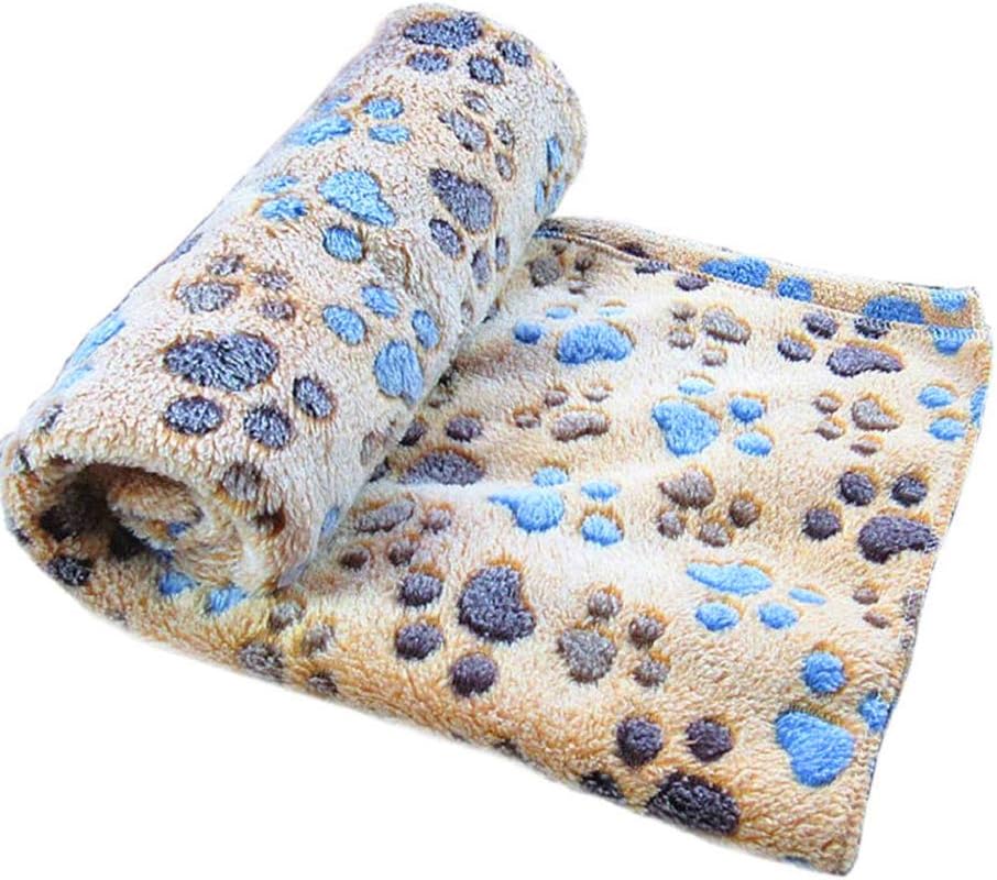 Lumanuby 1 Pcs Dog Blanket Super Soft Warm Lovely Pet Bed For Puppies Cat Blanket Bone Design Rug Pet Supplies (Brown, 80 * 60cm)