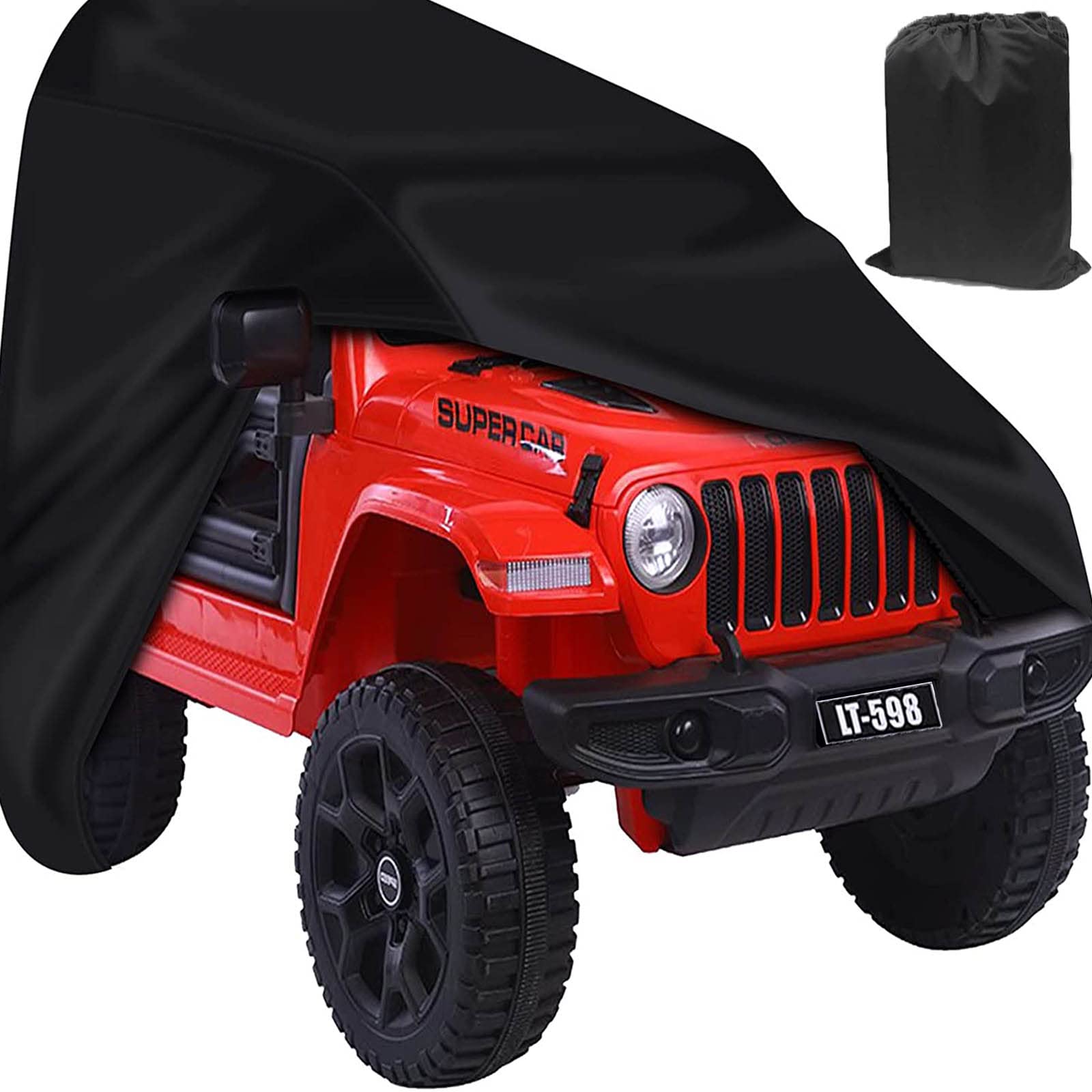 Large Kids Ride-On Toy Car Cover 145CM, 420D Outdoor Protective Cover for Children's Electric Vehicles, Heavy Duty 600D Waterproof Oxford Fabric,145CM x 85CMx 85CM (black)