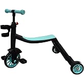 LIU&amp;LIU Kids Trike,7-in-1 Toddler Tricycle,Indoor Outdoor Scooter Balance Bike,Ride-On Bike Multifunctional with 3 Height Handlebar,Blue