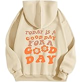 Sulayesh Cute Graphic Hoodies for Teen Girls Aesthetic Preppy Sweatshirts Inspirational Letter Slogan Loose Fit Pullover Tops