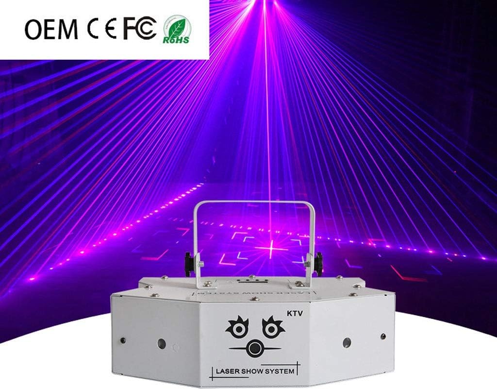 Stage Light, LED Three-eye Pattern 90W Lǎser Disco Rotating Colorful Lights Strobe Sound Control For KTV Bar Banquet Indoor Stage lǎser light