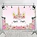 Qian Unicorn Themed Photo Backdrop Birthday Party Background Baby Shower Dessert Table 7x5ft