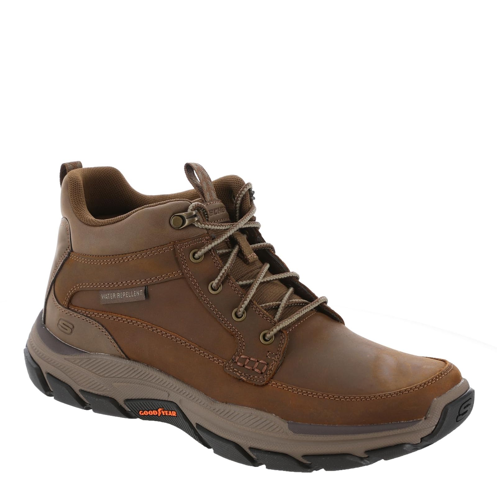 Skechers USA Men's Respected-Boswell 204454 Mid Top Leather Moc Toe Lace Up