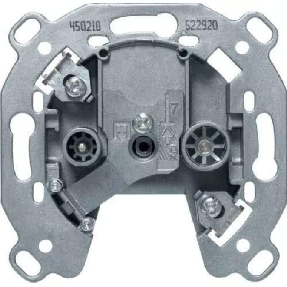 Berker 450210 Antenna Socket 2 Hole TV FM Single Do, Silver