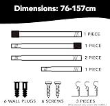 Deconovo Extendable Curtain Poles 25mm Silver Eyelet 76-157cm Set with Brackets view 5