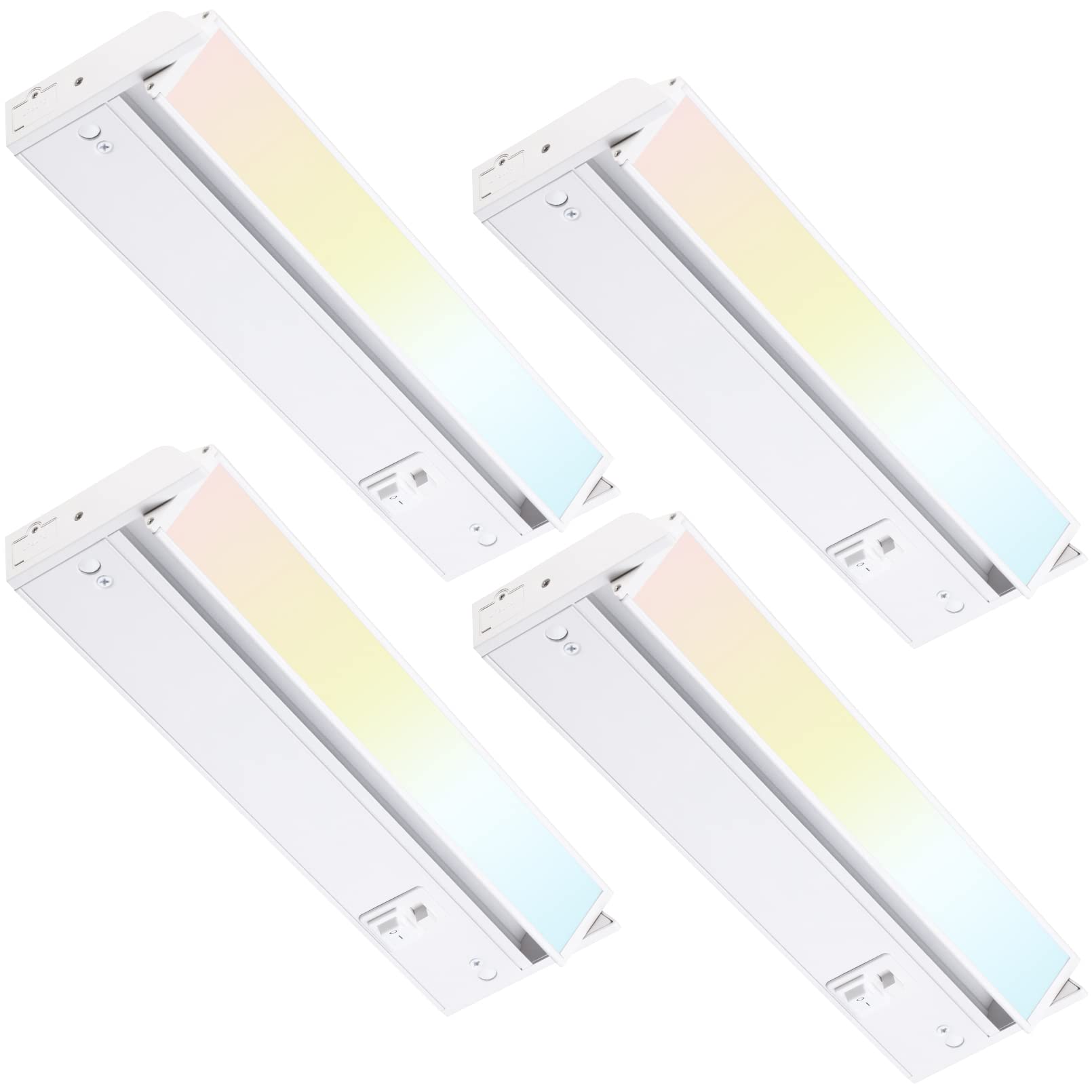 Photo 1 of ****PACK OF 3*****
TORCHSTAR Swivel LED Under Cabinet Lighting 3CCT, 12 Inch 8W 600LM, Hardwired & Plug-in, 3 Color Selectable CRI90 120V, Rotatable Lens, ETL Dimmable Under Counter Lights, Aluminum Housing, Pack of 4