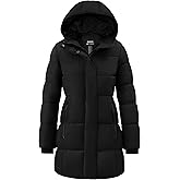 Skieer Women's Winter Coat Warm Padded Long Puffer Jacket Waterproof Hooded Snow Coat