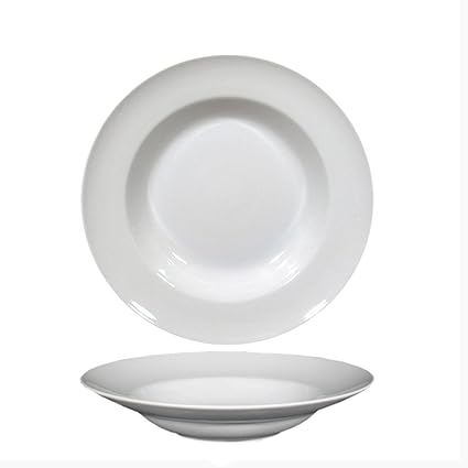 Saturnia Service De 6 Assiettes Fonds Pasta Bowl En Porcelaine Blanche Serie Napoli X2300 30cm H 6cm Amazon Fr Cuisine Maison