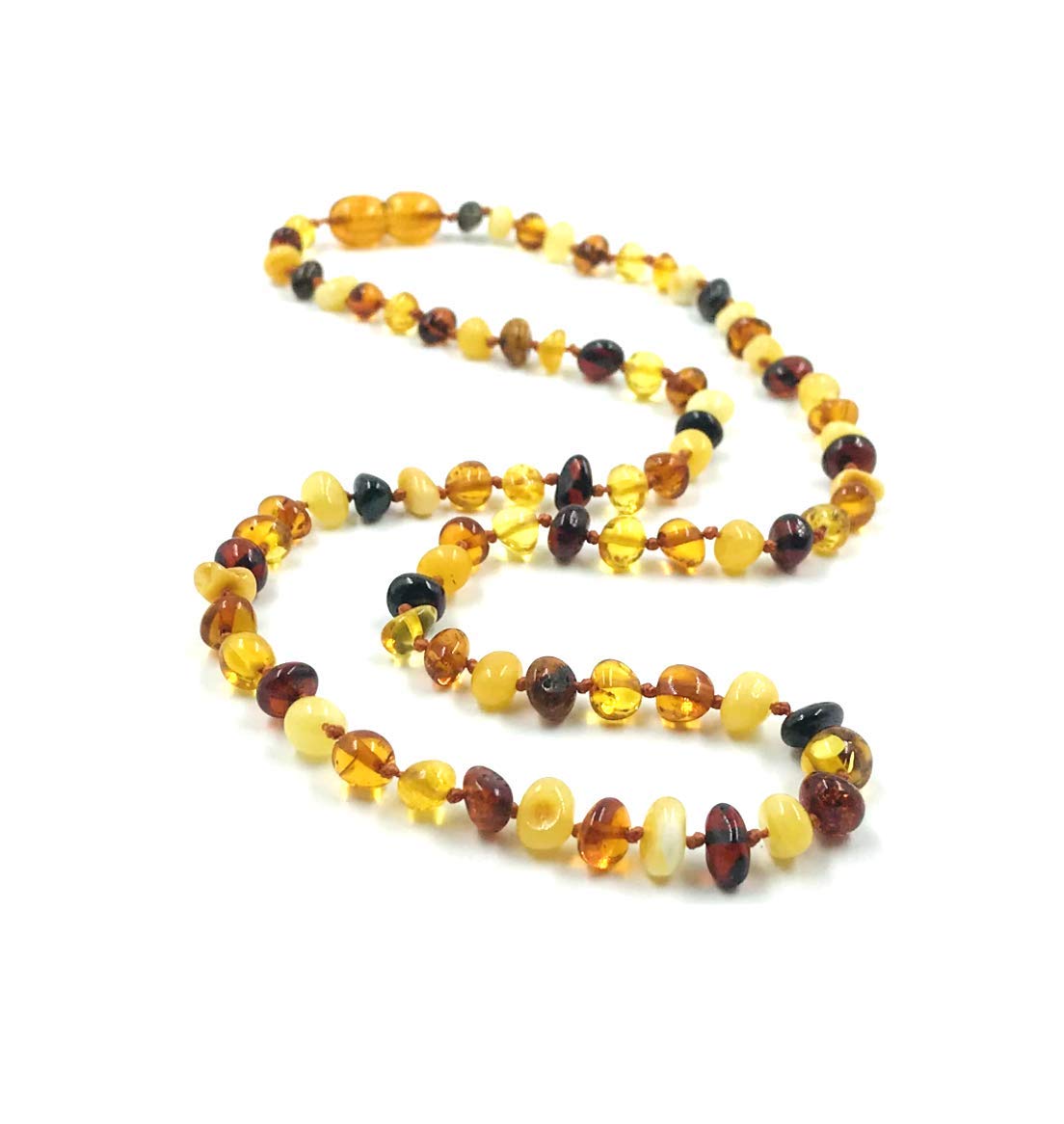 Adult Multi-Color Baroque Amber Necklace - Certified Genuine