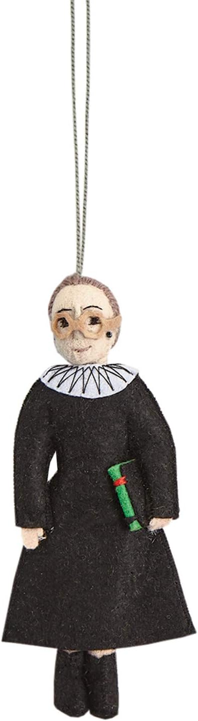 Silk Road Bazaar Felt Character Ornaments - RGB Ruth Bader Ginsburg with Book Figure