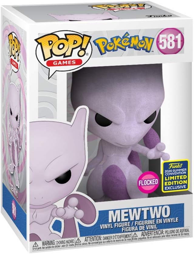 Funko Pop! Games #581 Pokemon Flocked Mewtwo (2020 Summer Convention Exclusive), Assorted - Image 3