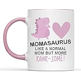 Nestura Mothers Day Gifts For Mom Mugs, Coffee Mug For Mama, Best Moma Gifts For Birthday, Christmas For Mommy, Momasaurus 11oz Mug - Present For New Mom, Wife From Daughter, Son, Husband