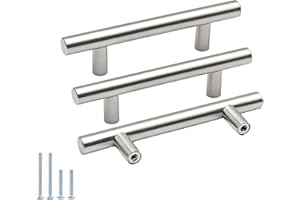 30 Pack - 3" Hole Center 76mm Cabinet Handle goldenwarm Kitchen Cabinet Handles Brushed Nickel Stainless Steel Kitchen Cupboa