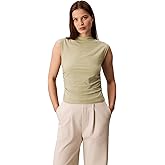 Calvin Klein Womens Cotton Jersey Mock Neck Top