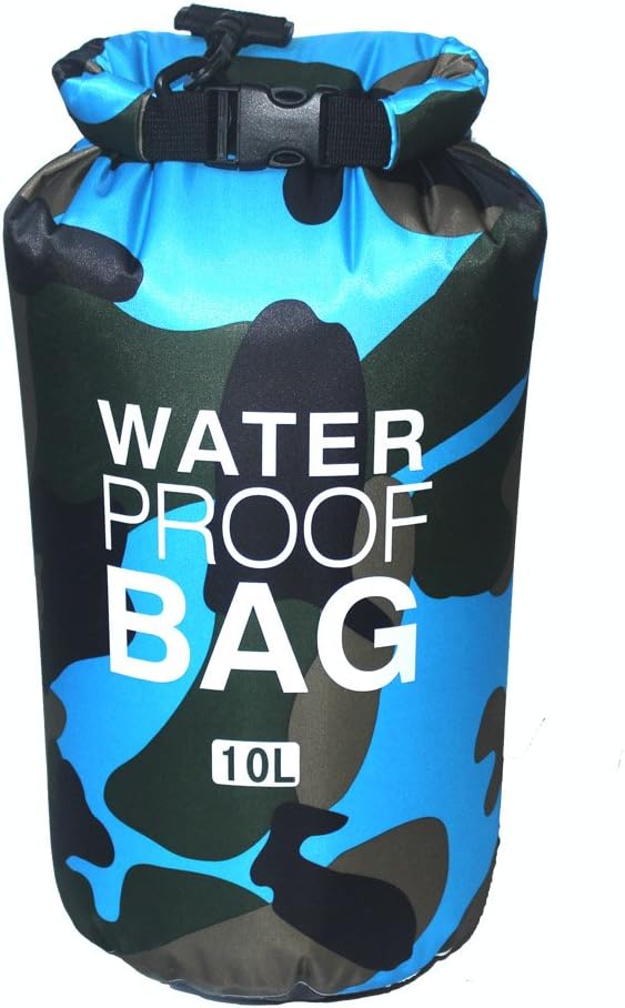 MARJAQE 10L Waterproof Backpack Dry Bag With Comfortable Black Padded Shoulder Straps Beach, Kayak, Paddle Board, Camping, Sailing and Skiing.610