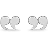 Boma Jewelry Sterling Silver Quotation Mark Stud Earrings