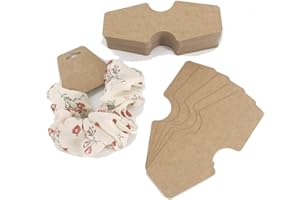 HUAPRINT Necklace Card holder(Brown, 500 Pack)-Kraft Paper Bracelet Display card-Jewelry hanging tags-Jewelry Display Card for Anklet,Hairband,Hair Ties,Choker,Key Ring