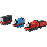 ​Thomas &amp; Friends Toy Engine 3-Pack by Fisher-Price | Multipack with Thomas, Diesel &amp; James Push-Along Toy Train Engines with Magnetic Connectors