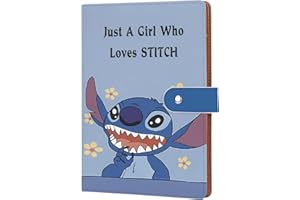 WHLBHG Stitch Lover Gift Stitch Leather Clipboard Portfolio Just A Girl Who Loves Stitch Clipboard Folder Stitch Fans Gifts Portfolio Folder A5 Size (Loves Stitch Portfolio)