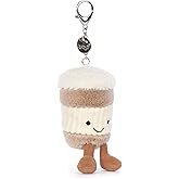 Jellycat Amuseables Coffee-To-Go Bag Charm, 4.5 inches - Food and Drink Plush Keychain - Great Gift Idea