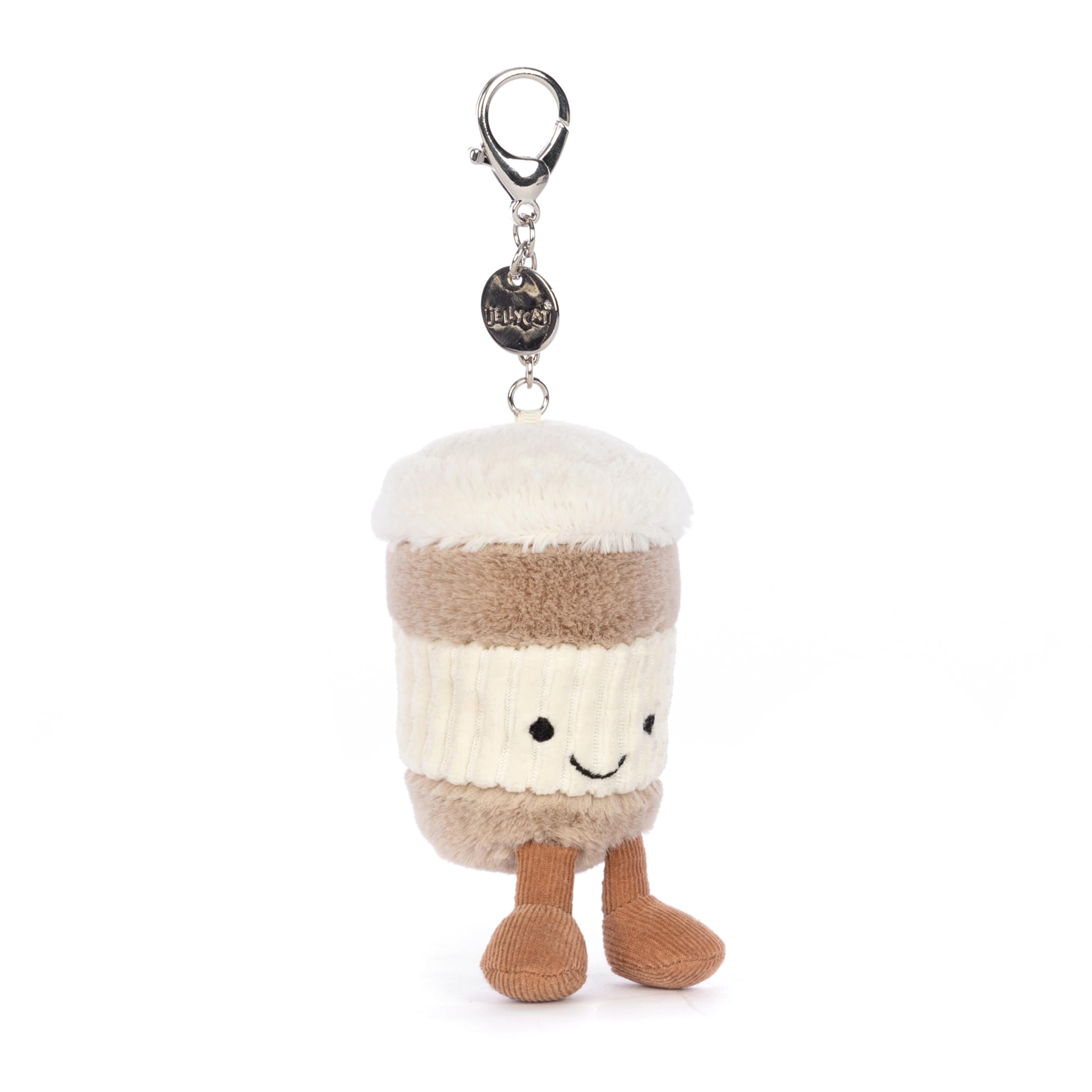 Jellycat Amuseables Coffee-To-Go Bag Charm, 4.5 inches - Food and Drink Plush Keychain - Great Gift Idea