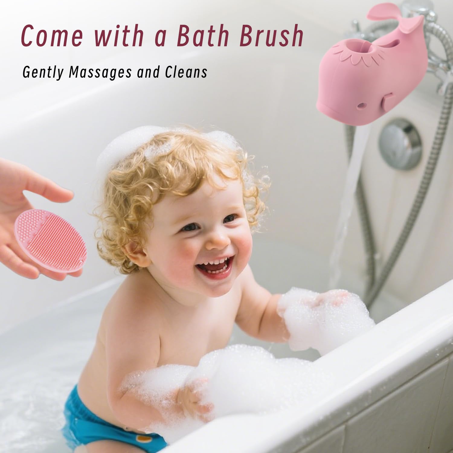 Bath Faucet Cover for Kids，Bath Spout Cover for Baby are Suitable for Most Bathtub Faucet,Spout Cover Bathroom Tub Adds Fun to Your Baby in The Shower.(Pink)