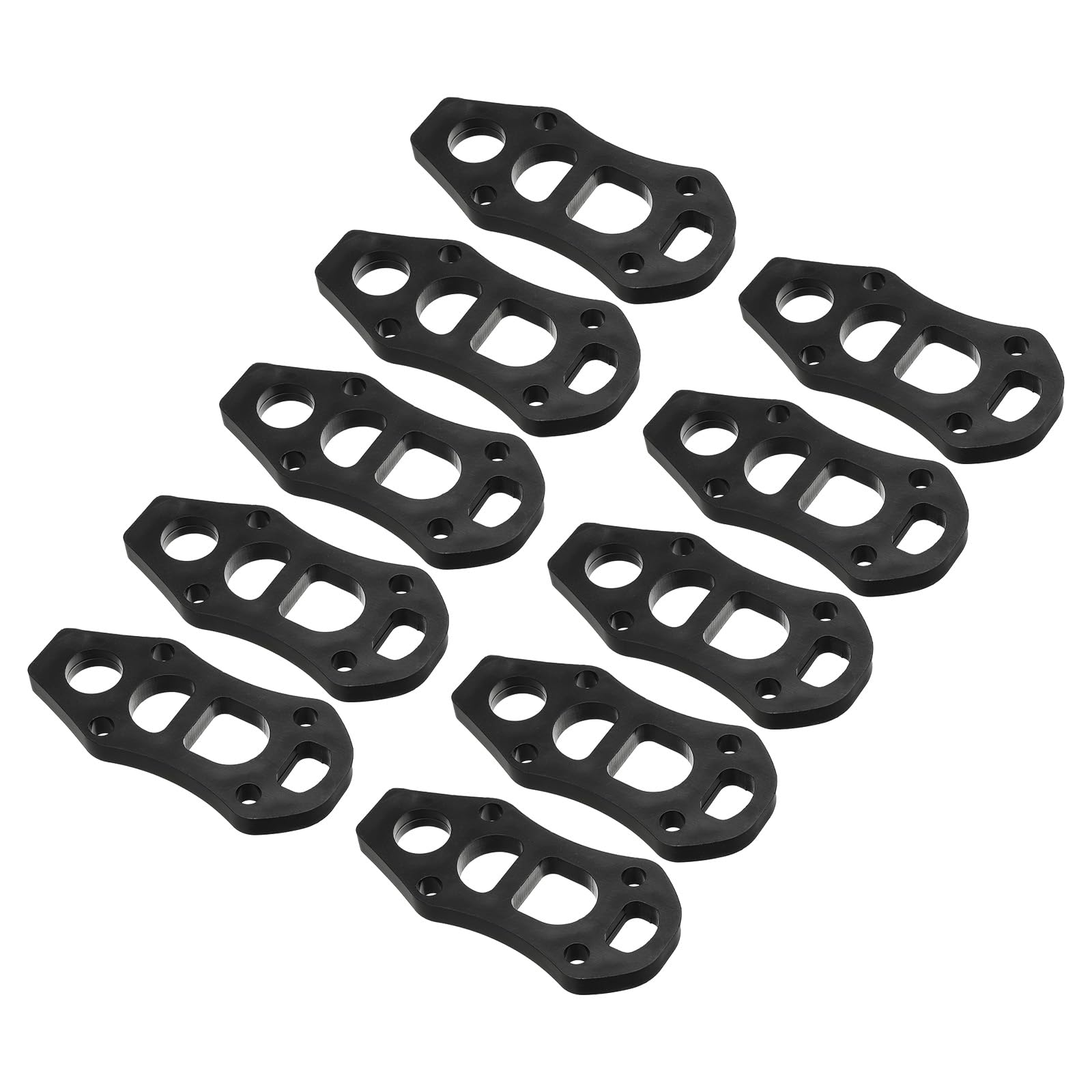 PATIKIL 3/8"(10mm) Skateboard Riser Pads, 10 Pcs Plastic Skateboard Riser Pads Angled Wedge Shock Pads for Skateboard Truck, Black