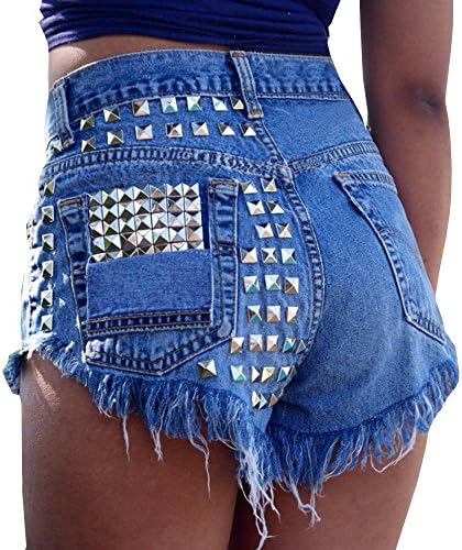 Women's Juniors Cut Off Ripped Hole Jeans Sexy Denim Shorts Mid Waist