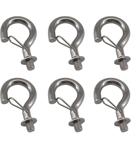 Pack De 10 Ganchos De Techo De Acero Inoxidable 304 - M8 X 80 Mm - Para Hamacas, Sillas Colgantes, Toldos - Capacidad 200 Kg