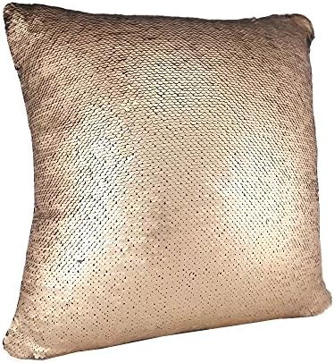 linyangpt Pack Of 1 Throw Pillows Cover Metallic Black Golden change double color Sequins