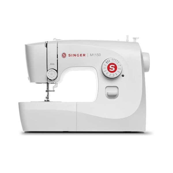 SINGER M1150 PORTABLE SEWING MACHINE WHITE – ACCESSORIES INCLUDED | 16 STITCHES, TOP DROP-IN BOBBIN, 4-STEP BUTTONHOLE, FREE ARM, LED LIGHT | IDEAL SEWING MACHINE FOR HOME PROJECTS