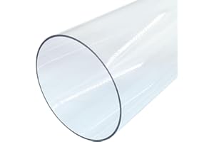 Piutouyar Round Clear Rigid Tubing Pipe,3.78 Inch (96 mm) ID x 4 Inch (100 mm) OD x 12 Inch (305 mm) Length Rigid Tubing Plastic Polycarbonate Tube