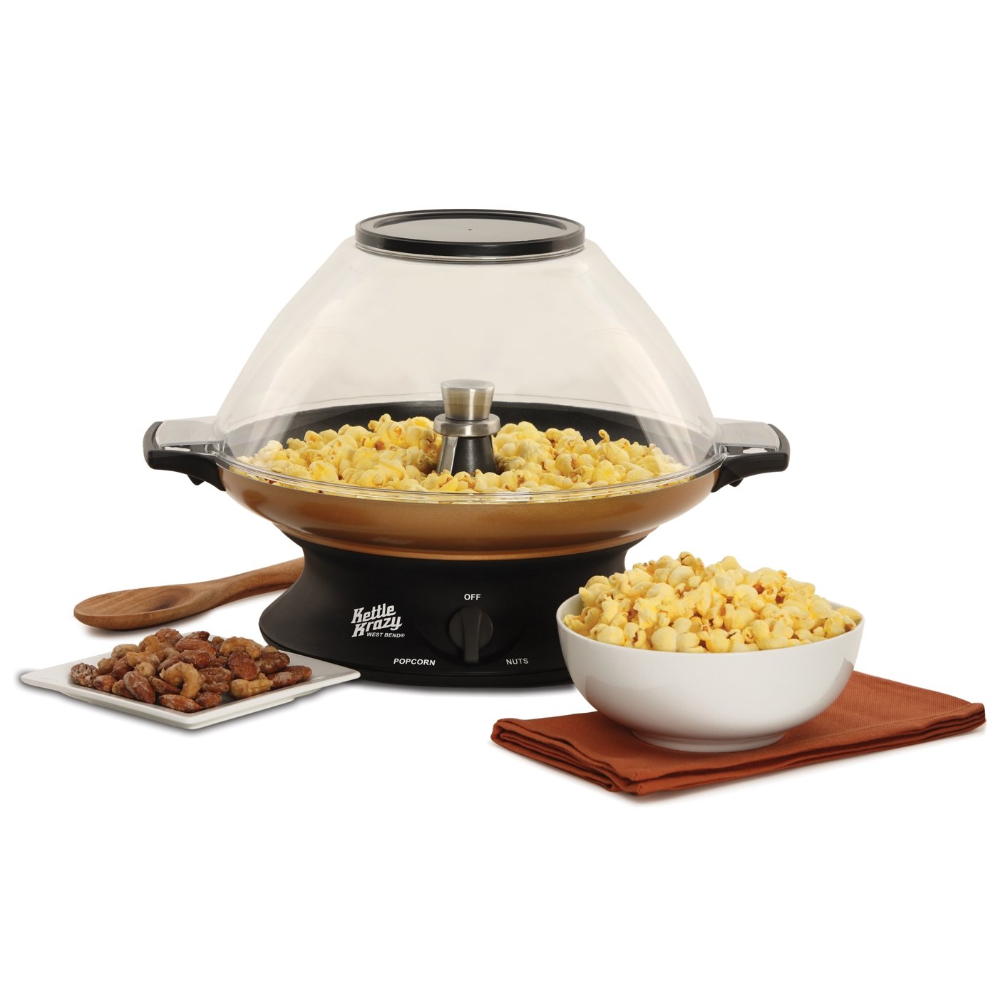 Amazon.com: West Bend 82386 Kettle Krazy Popcorn Popper and Nut Roaster,  Black (Discontinued by Manufacturer): Popcorn Machine: Kitchen & Dining