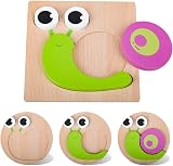 DUDUFLY Wooden Puzzles for Toddlers 1-3 Years Animals Vehicles Gift view 4