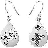 LOVECOM 925 Sterling Silver Boho Dandelion Drop Dangle Earrings for Women Teardrop Water Drop Flower Mountain Tree Heart Stud Dangle Earrings Jewelry Birthday Gifts for Mom Lover Daughter