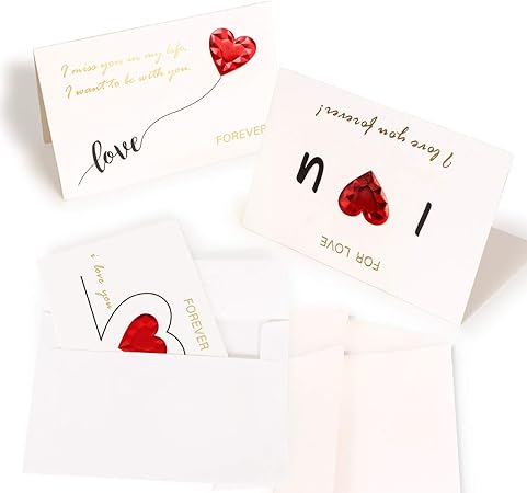 Amazon メッセージカード封筒付きミニカード グリーティングカード バースデーカード 祝賀カード誕生日カード封筒付き 可愛い 大切な人へ 6枚セット 赤いハート型 挨拶状封筒 文房具 オフィス用品