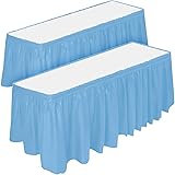 DecorRack 2 Pack Table Skirts, 29 in x 14 ft