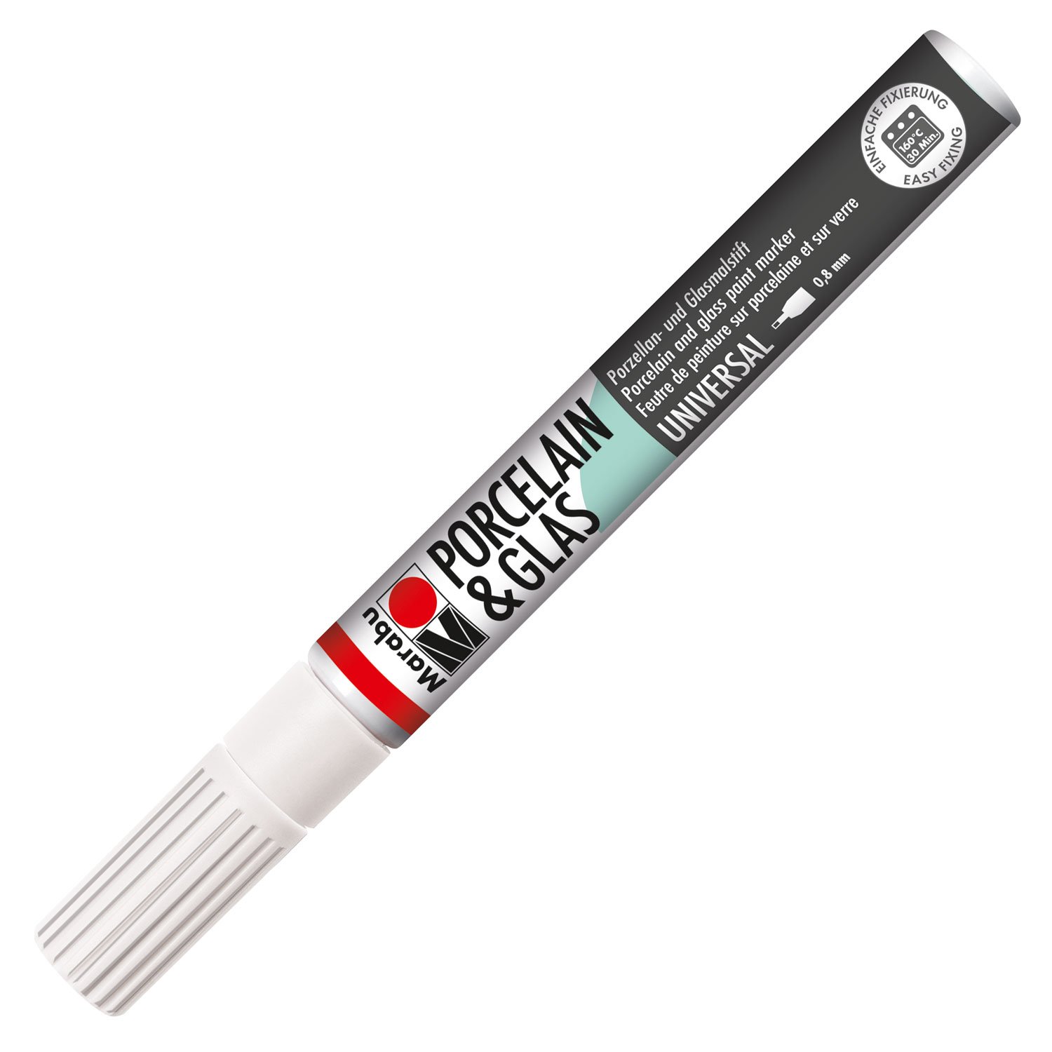 Marabu Porcelain & Glas Painter, White Colour Paint Marker Pen 070, 0.8 mm