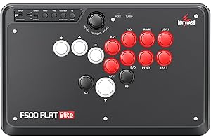 MAYFLASH F500 FLAT Elite Fight Stick All Button Arcade Leverless Controller with Sanwa OBSF buttons for PS4, PC, Xbox Series 