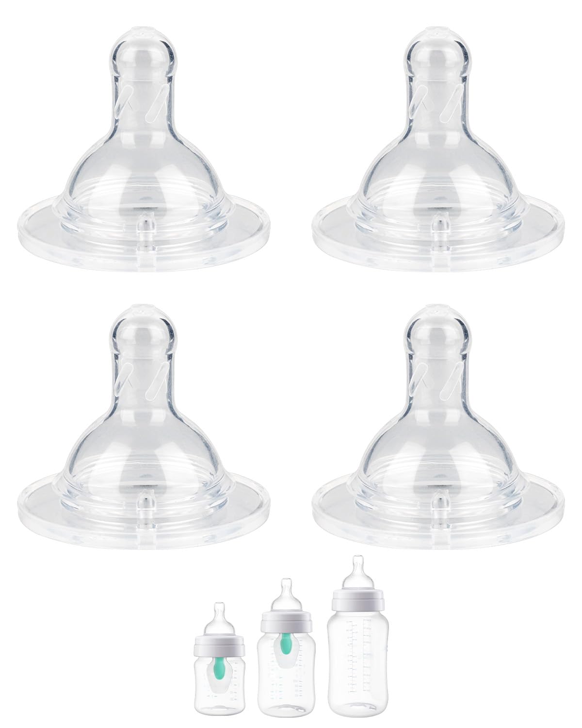 Photo 1 of Silicone Nipple for Philips Avent Anti-Colic Baby Bottles, Flow 3, 3m+, Fast Flow, 4 Count
