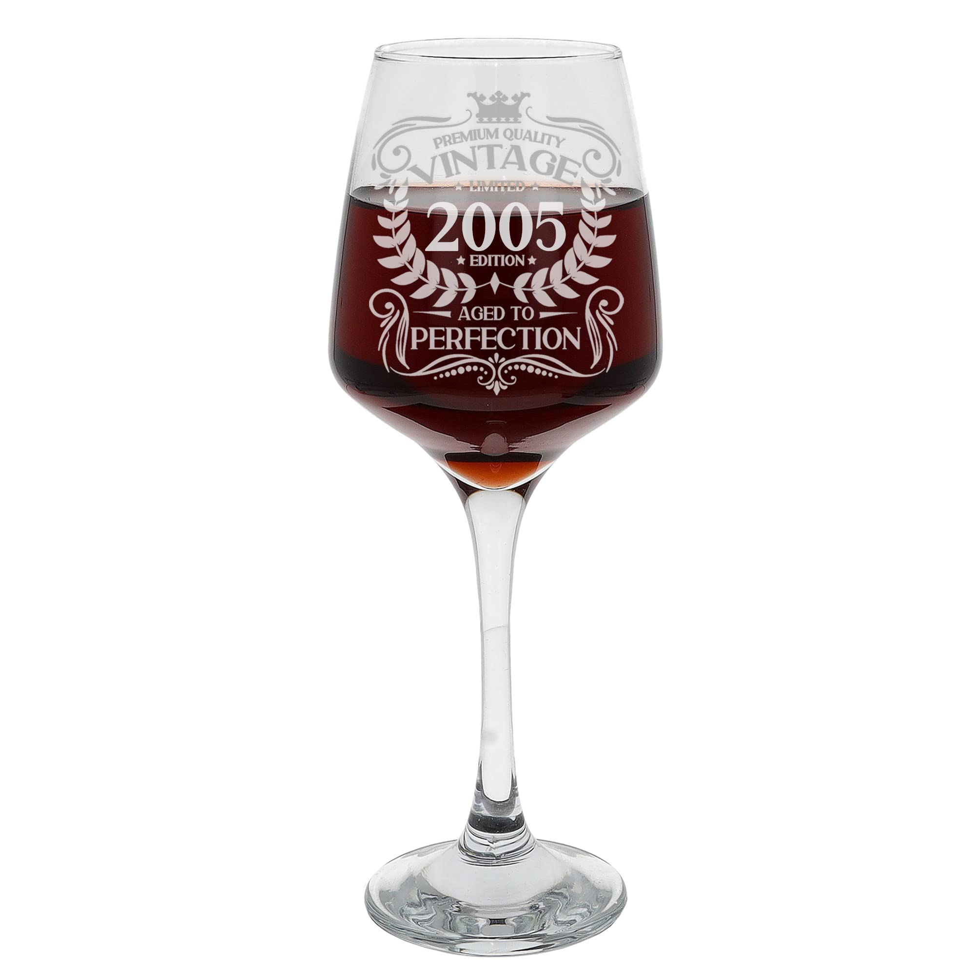 Always Looking Good 21st Birthday Gift Vintage 2005 Aged to Perfection Engraved Large Wine Glass Present for 21 Year Old Etched 400ml Wine Glass