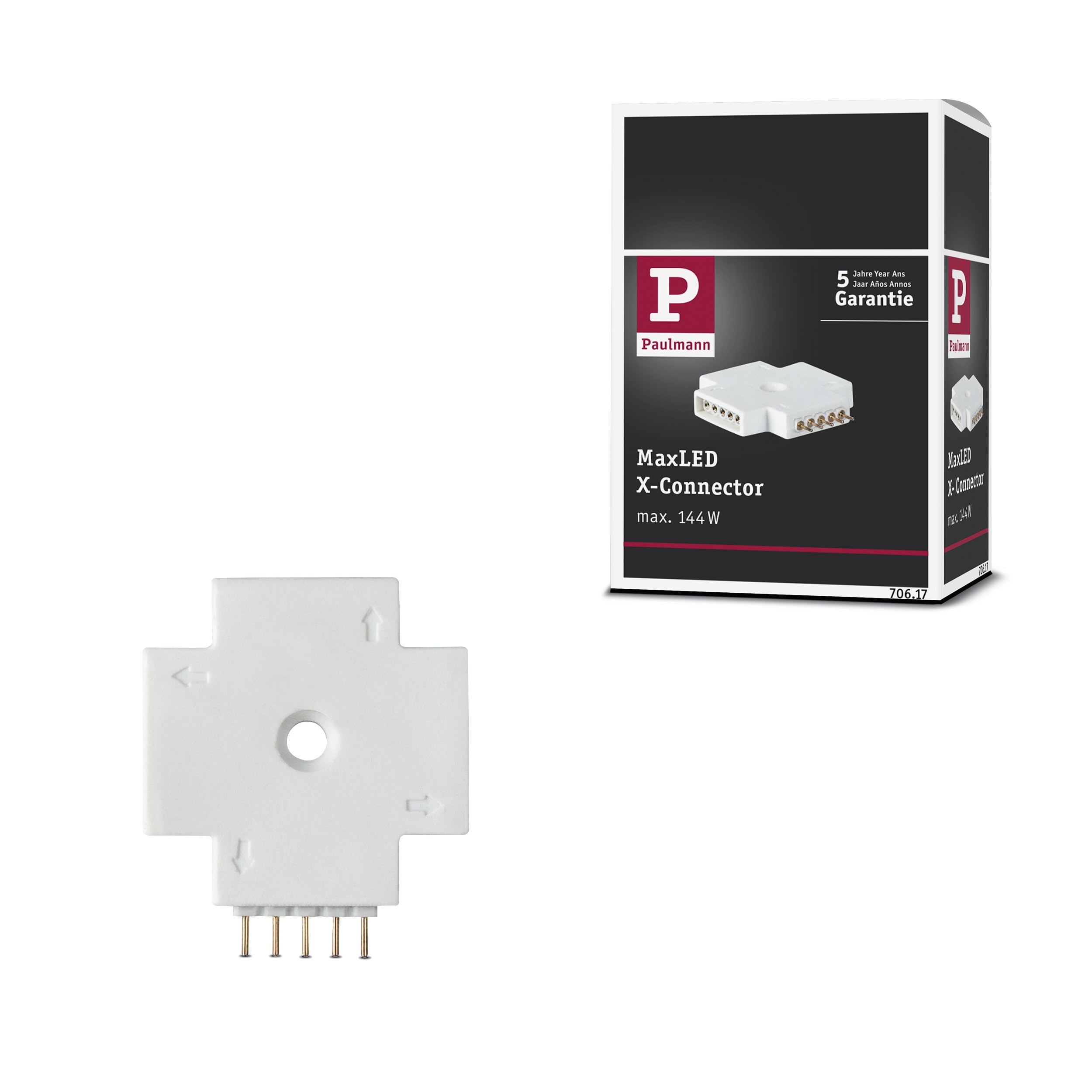 Paulmann 70617 MaxLED X-Connector for LED Strip White Strip Accessory 4 Connections Simple Plug-in System